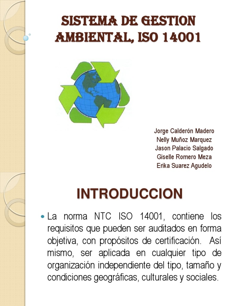 Sistema de Gestión Ambiental ISO 14001 | PDF | Degradación ambiental ...