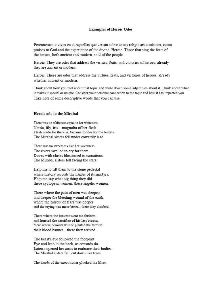 Example of Heroic Ode | PDF | South America | Peru