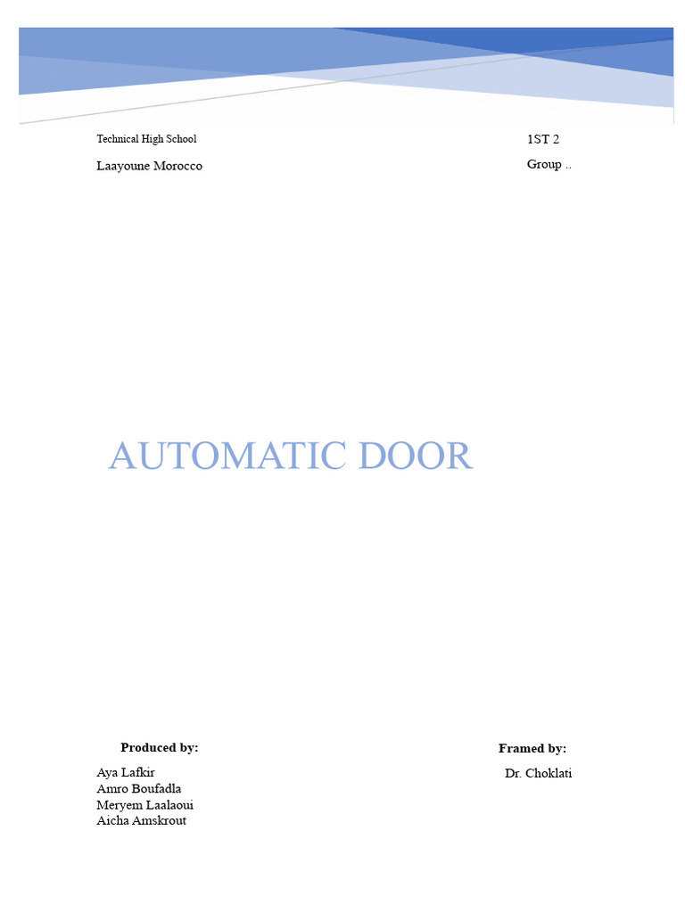 Automatic Door System Project Overview | PDF | Arduino | System
