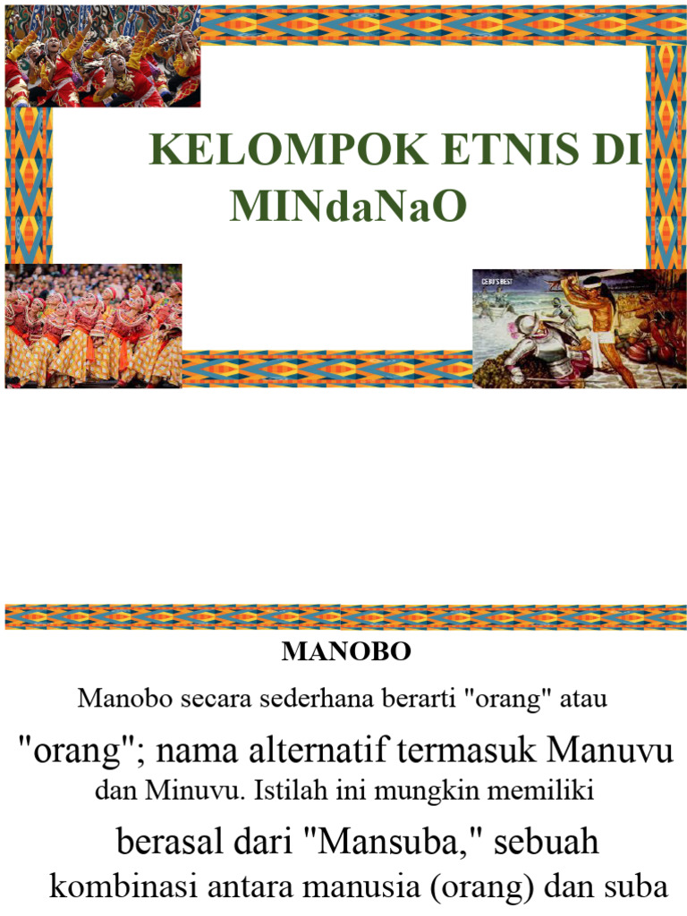 Etnis Manobo, Mamanwa, Subanon, Maranao Mindanao | PDF