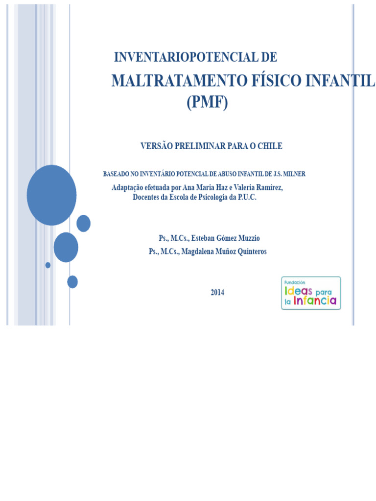 Inventário PMF: Avaliação de Maltrato Infantil | PDF | Impulsividade ...