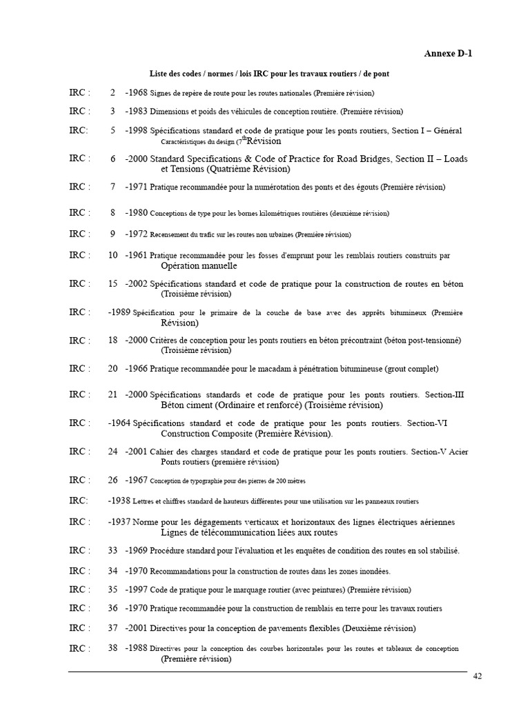 Codes et normes IRC pour routes et ponts | PDF | Béton | Route