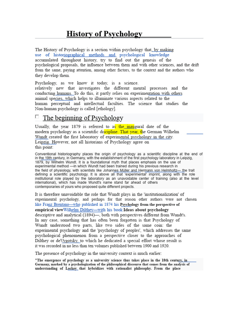 History of Psychology | PDF | Sigmund Freud | Empiricism
