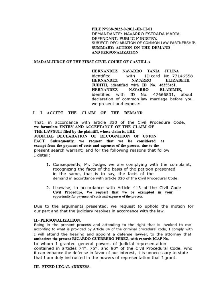 Common Law Partnership Declaration | PDF | Lawsuit | Complaint
