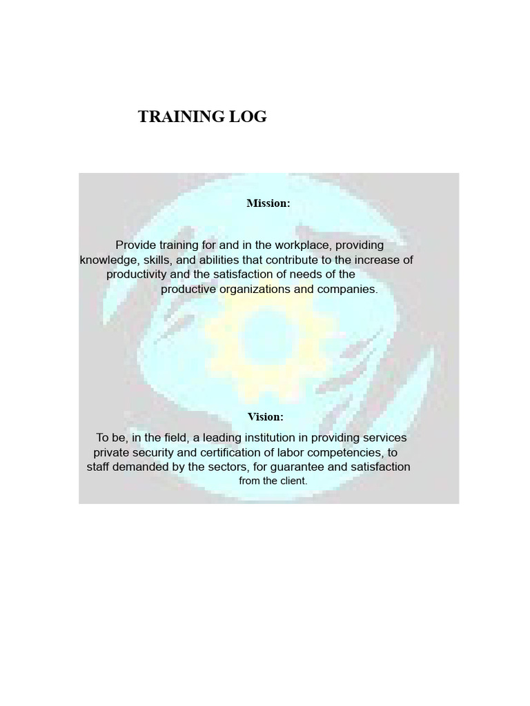 Training Log | PDF