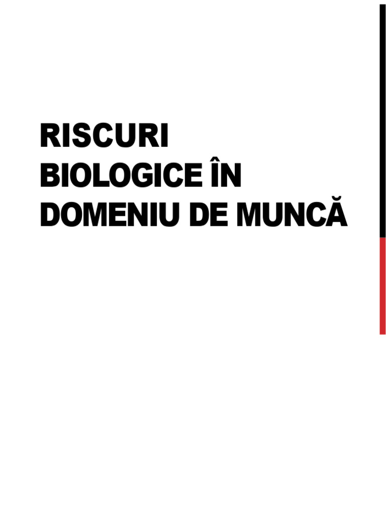 Riscurile Biologice În Domeniul Muncii | PDF