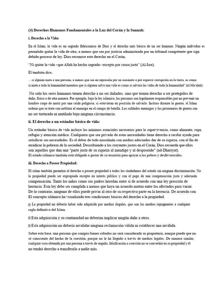 Derechos Humanos en el Islam: Corán y Sunnah | PDF | Justicia | Crimen ...