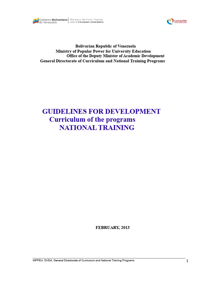 Guidelines For The PNF Curricular Development | PDF | Curriculum ...