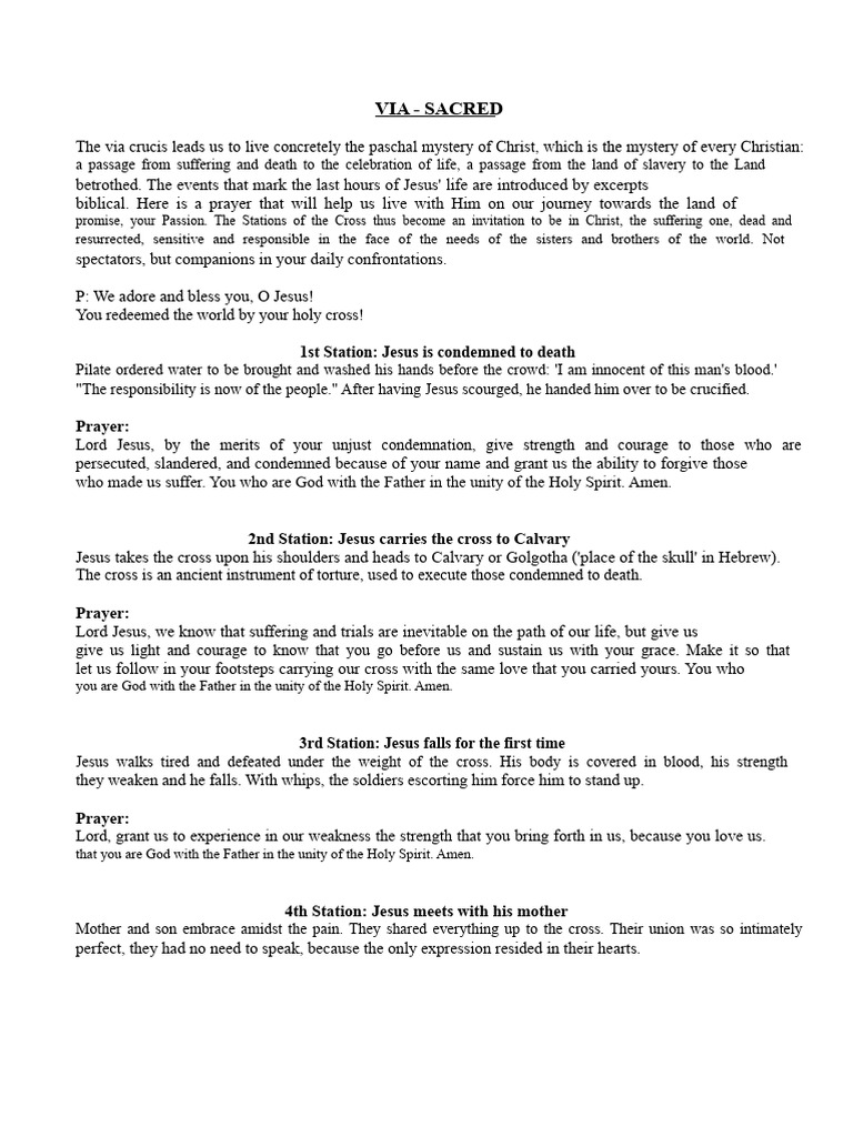 Stations of the Cross Prayer Guide | PDF | Jesus | Resurrection Of Jesus