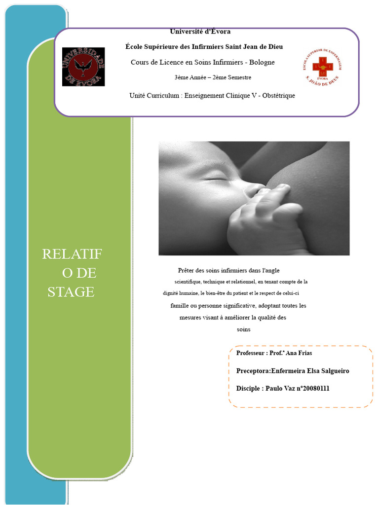 Rapport de Stage en Soins Obstétriques | PDF | Accouchement | Allaitement