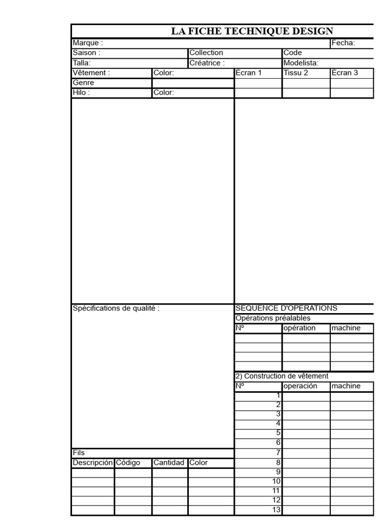 Exemple - LA - FICHE - TECHNIQUE Simple | PDF