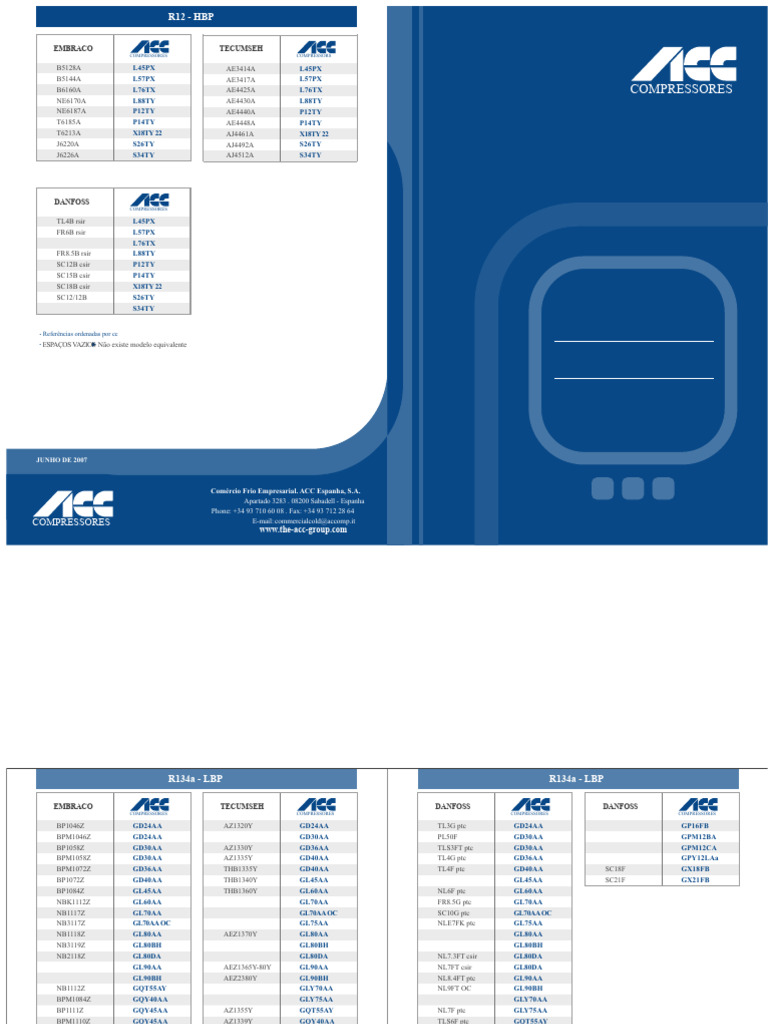 Compressor Models and Specifications | PDF