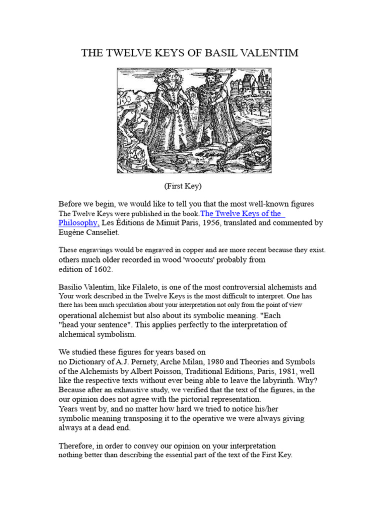 The Twelve Keys of Basílio Valentim | PDF | Alchemy | Gold
