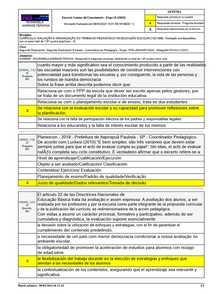 Revisión Prueba - Planificación 3 | PDF | Evaluación | Plan de estudios