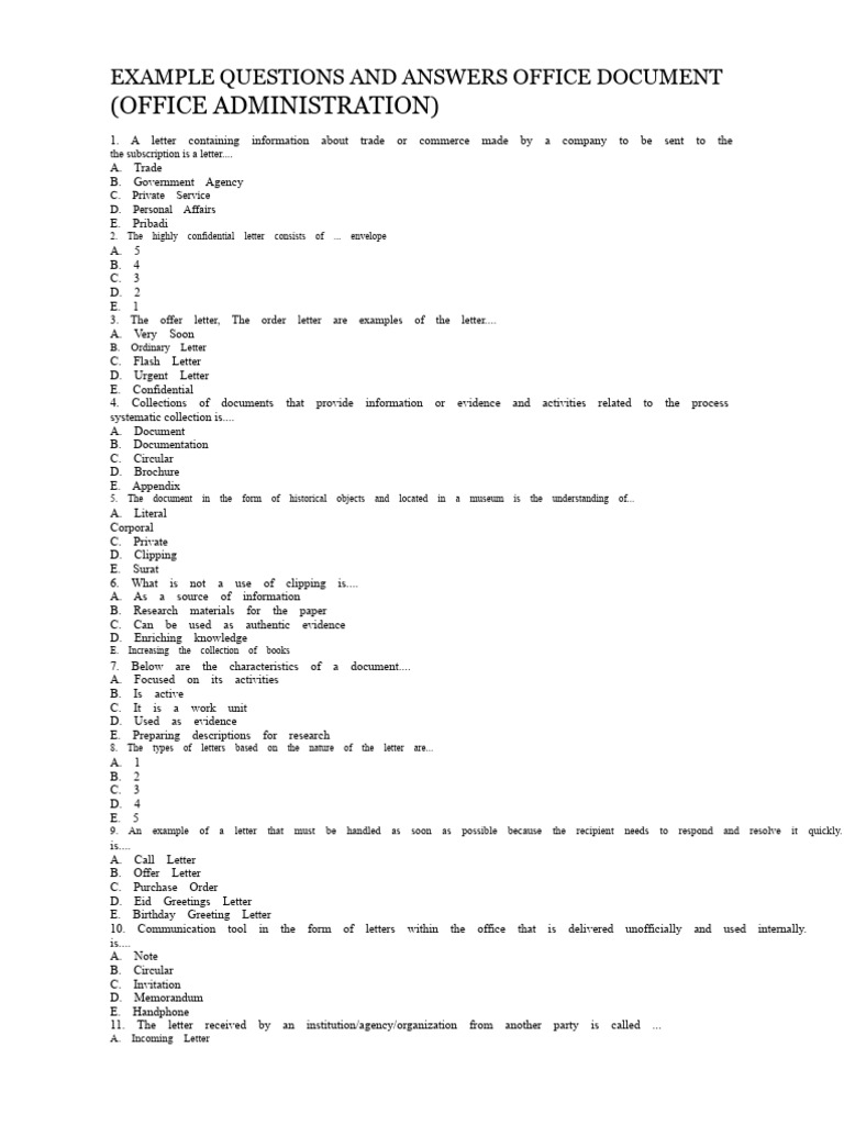 Office Administration Q&A Guide | PDF | Printer (Computing)