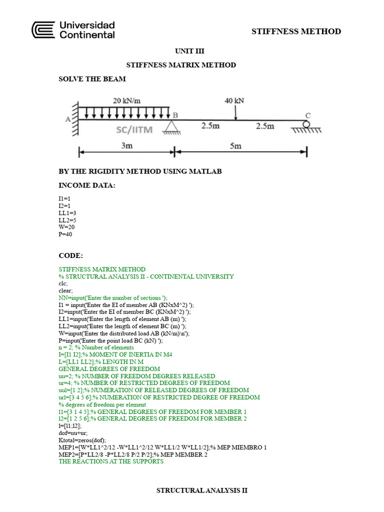 MATLAB EXERCISES | PDF | Structural Analysis | Stiffness