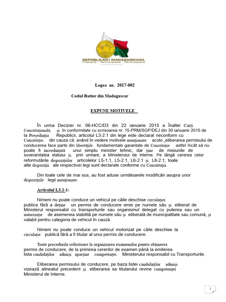 Codul Rutier În Madagascar | PDF