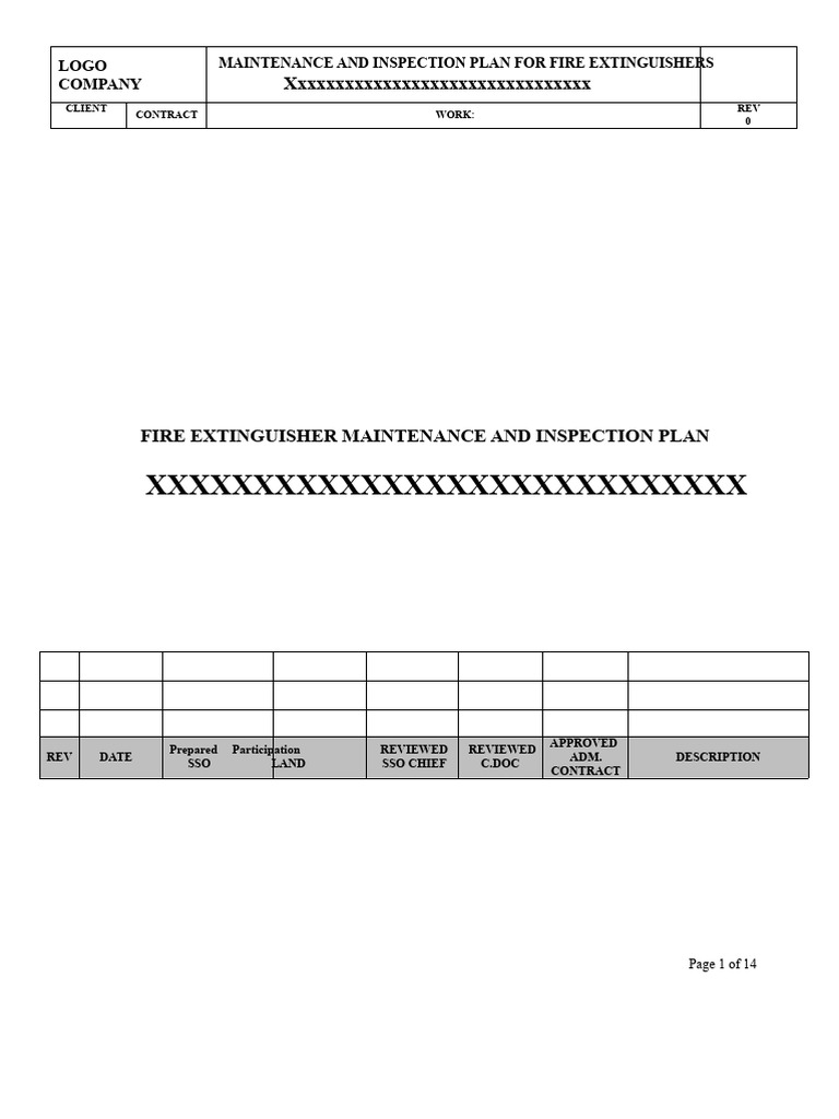 Fire Extinguisher Maintenance Plan | PDF | Corrosion | Occupational ...