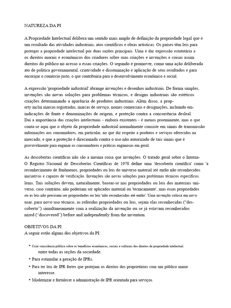 Entenda a Propriedade Intelectual e Seus Tipos | PDF | Propriedade ...