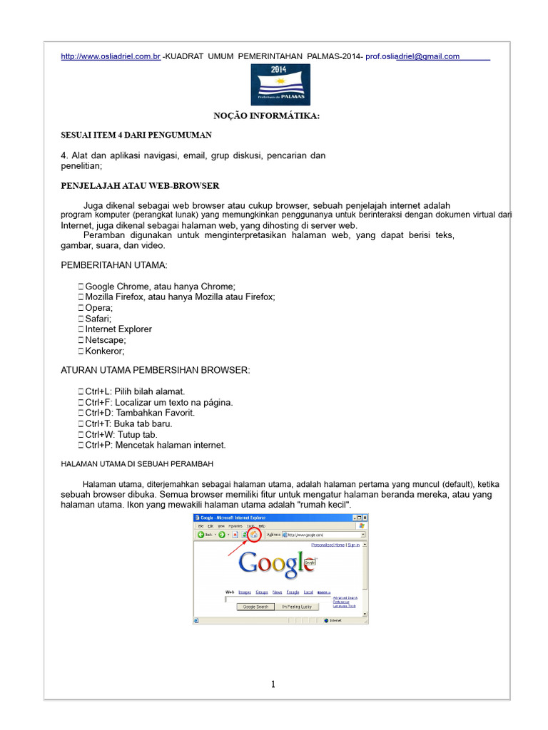 PENGERTIAN INFORMATIKA - 4. Alat Dan Aplikasi Untuk Penelusuran, Email ...