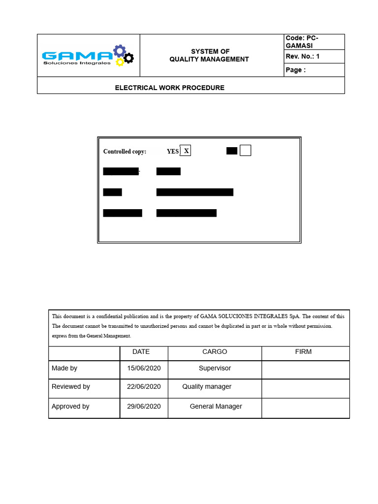 Electrical Work Safety Procedure Guide | PDF | Fuse (Electrical) | Voltage