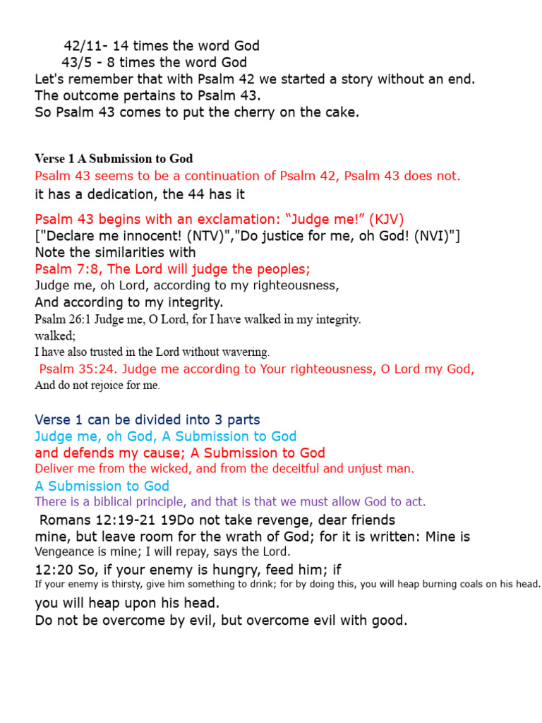 Understanding Psalm 43: Faith and Hope | PDF | Psalms | God