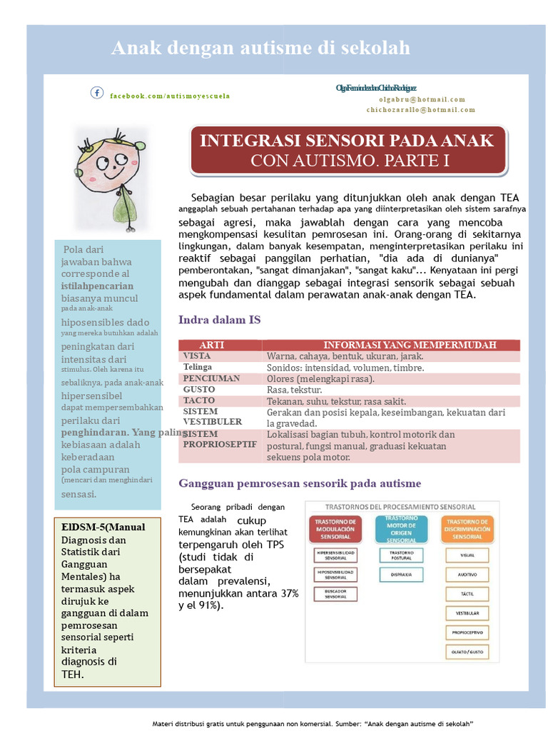 Integrasi Sensorik Pada Anak Dengan Autisme. Bagian I | PDF