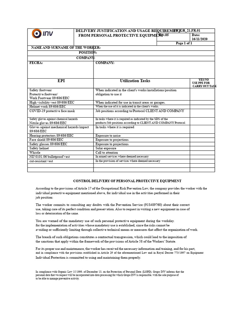 PPE Delivery and Usage Guidelines | PDF | Personal Protective Equipment ...