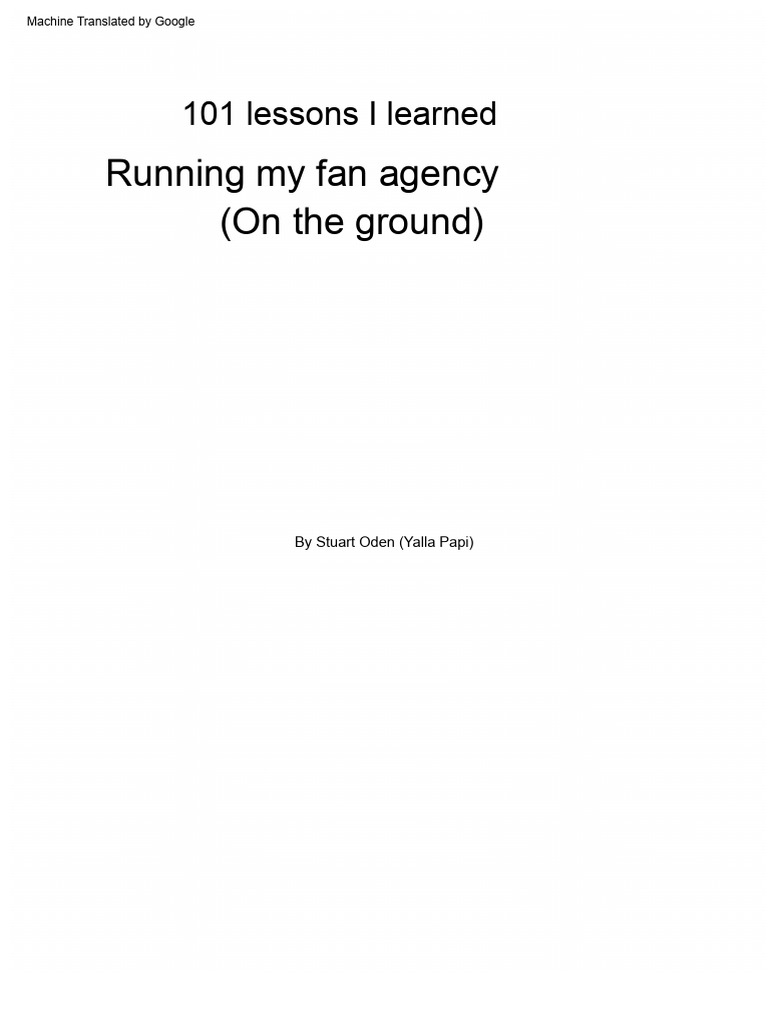 101 Lessons I Learned Running My OnlyFans Agency Into The Ground PDF