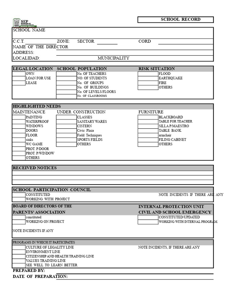 School Record Format | PDF