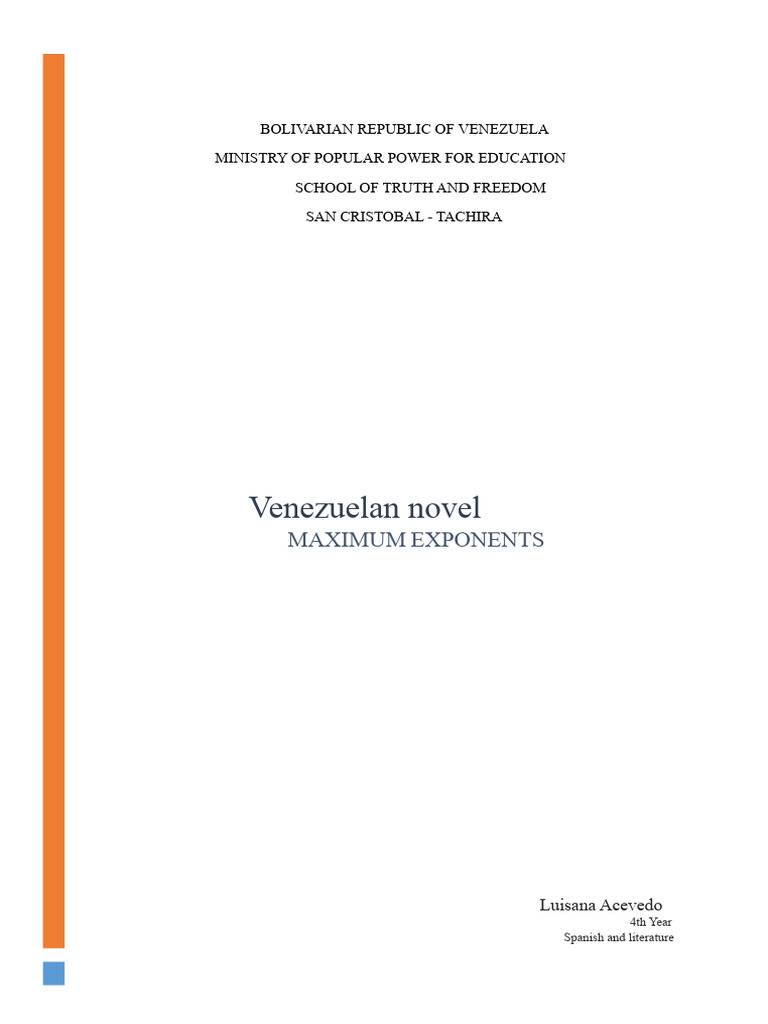 Overview of Venezuelan Literature | PDF | Venezuela | Novels