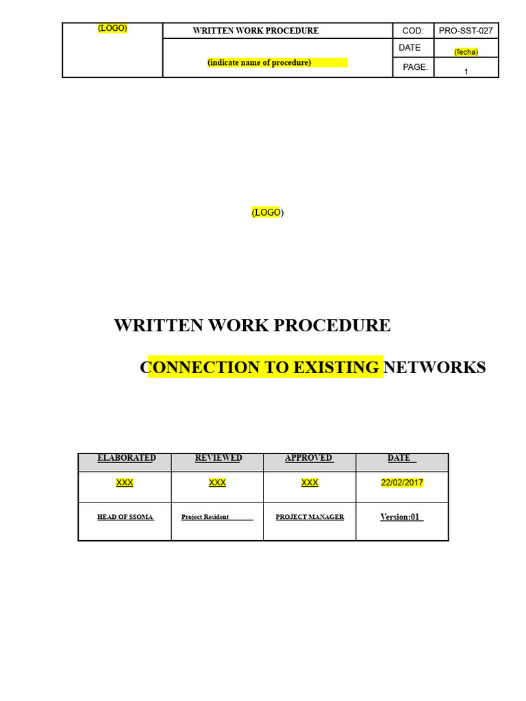 Network Connection Procedure for Larcomar | PDF | Pipe (Fluid ...