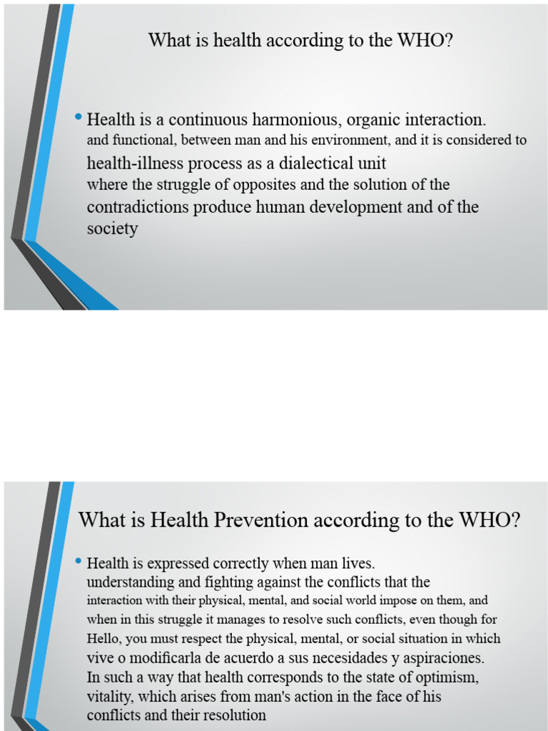 Health According To The WHO | PDF | World Health Organization | Public ...