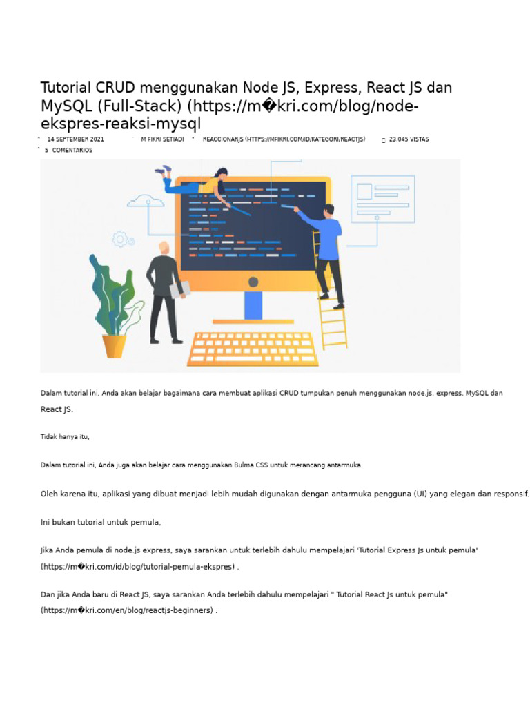 Tutorial CRUD Menggunakan Node JS, Express, React JS, Dan MySQL (Full ...