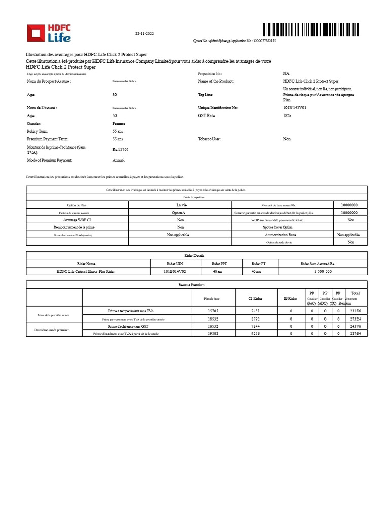 Avantages de HDFC Life Click 2 Protect | PDF | Services financiers ...