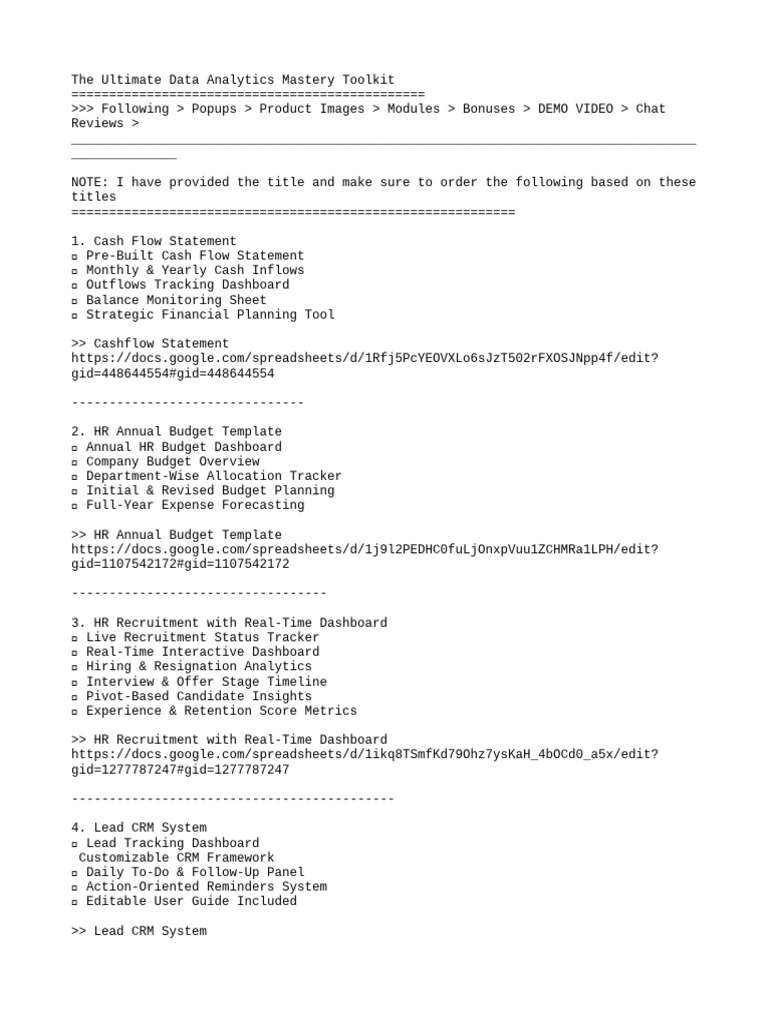 Data Analytics Mastery Toolkit | PDF | Microsoft Excel | Microsoft Sql ...