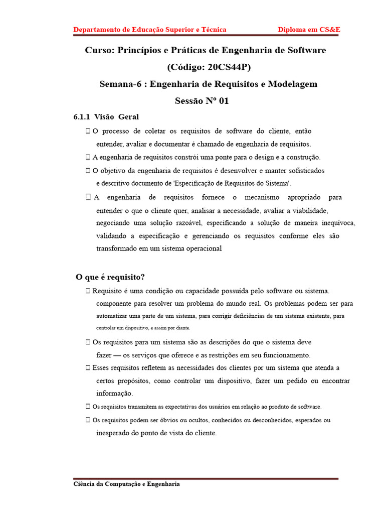 Engenharia de Requisitos em Software | PDF | Programas | Engenharia