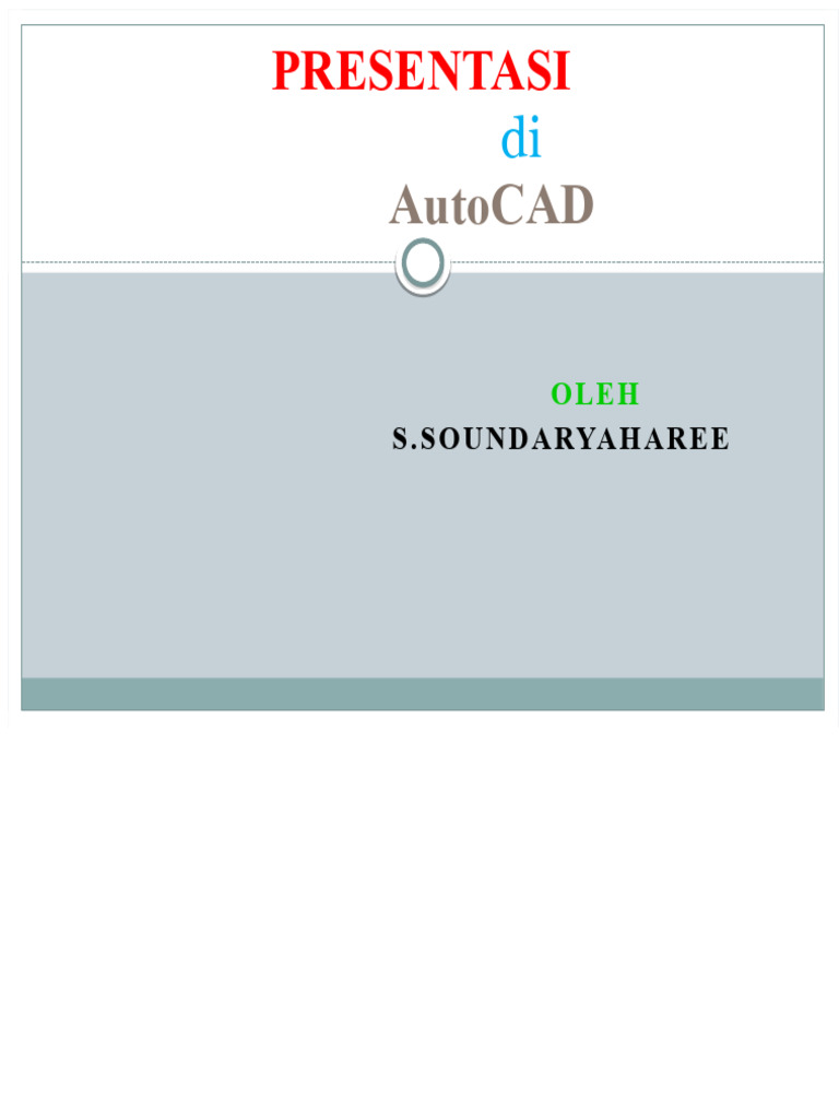 Panduan Dasar AutoCAD untuk Pemula | PDF