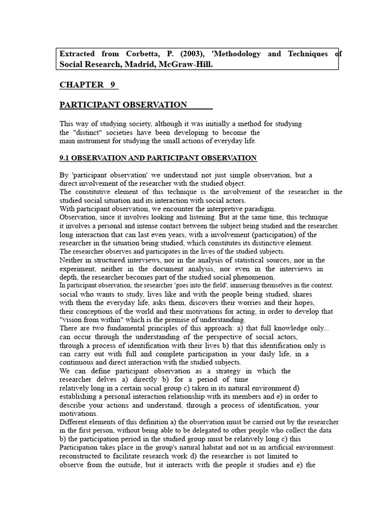Understanding Participant Observation Techniques | PDF | Knowledge ...