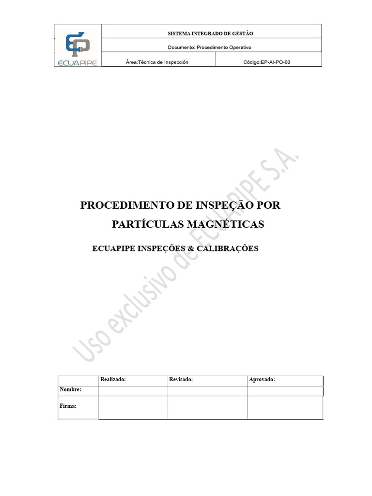 Procedimento de Inspeção Magnética | PDF | Magnetismo | Ímã