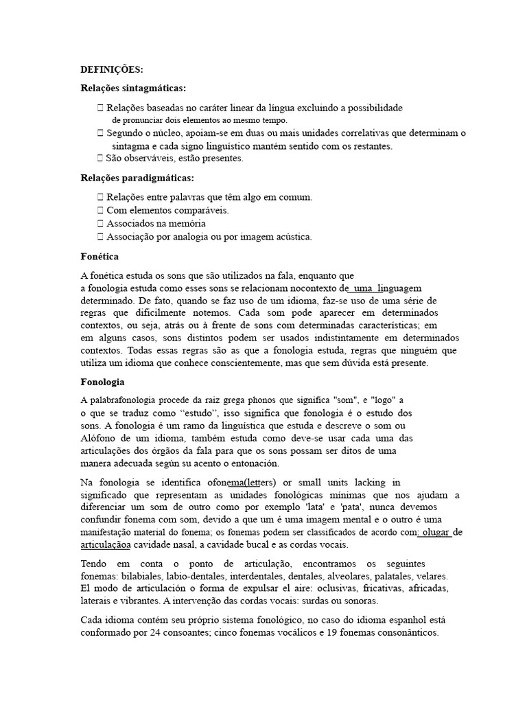 Fonemas e Alófonos | PDF | Fonema | Fonologia