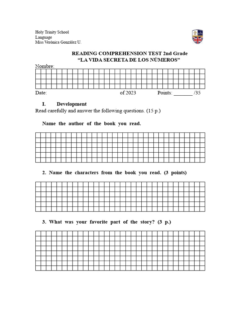 2nd Grade Reading Comprehension Test | PDF