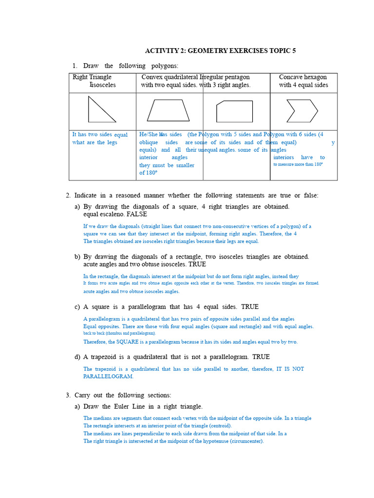 Geometry Exercises and Concepts Explained | PDF | Triangle | Rectangle