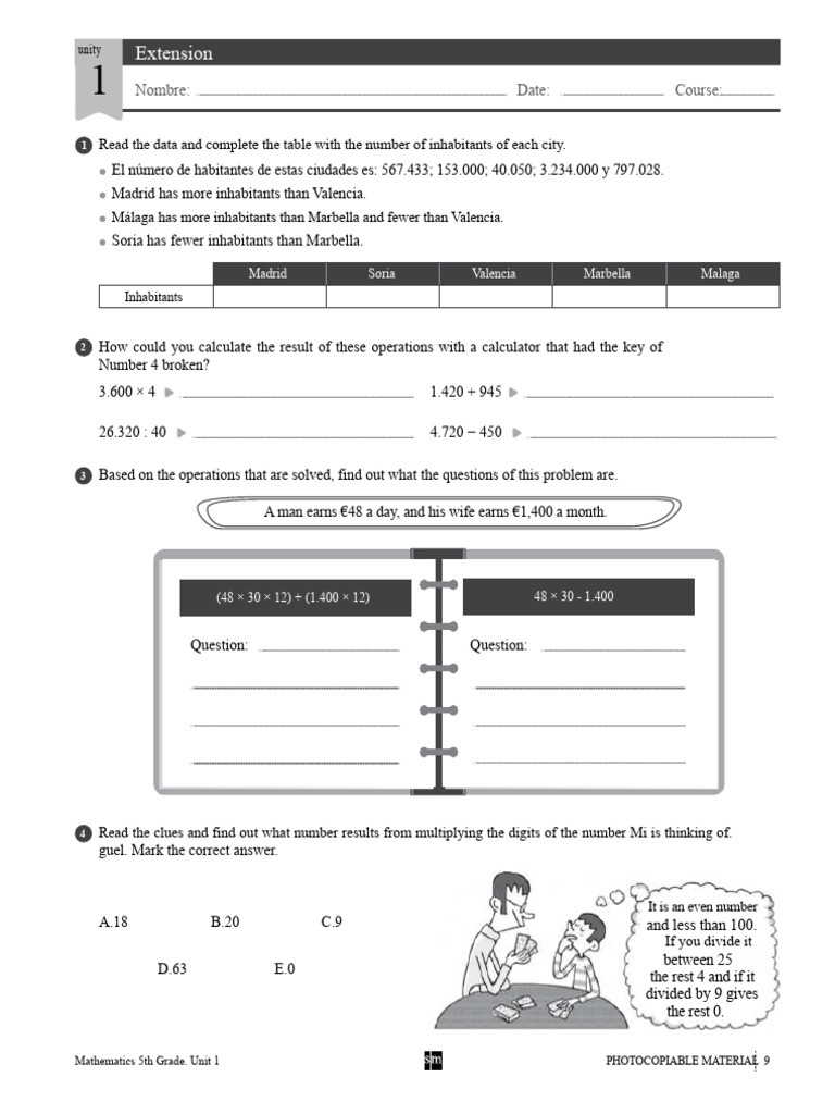 5th Grade Math Exercises and Problems | PDF | Area | Shape