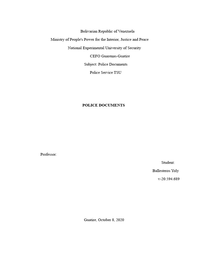 Police Document Work | PDF | Police | Identity Document