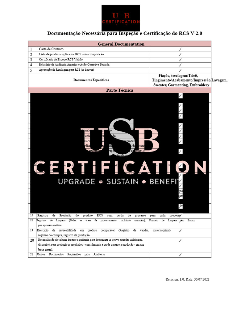 Documentação para Certificação RCS V-2.0 | PDF
