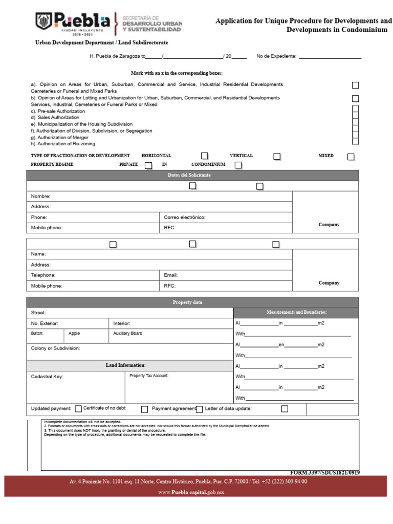 Condominium Development Application Form | PDF