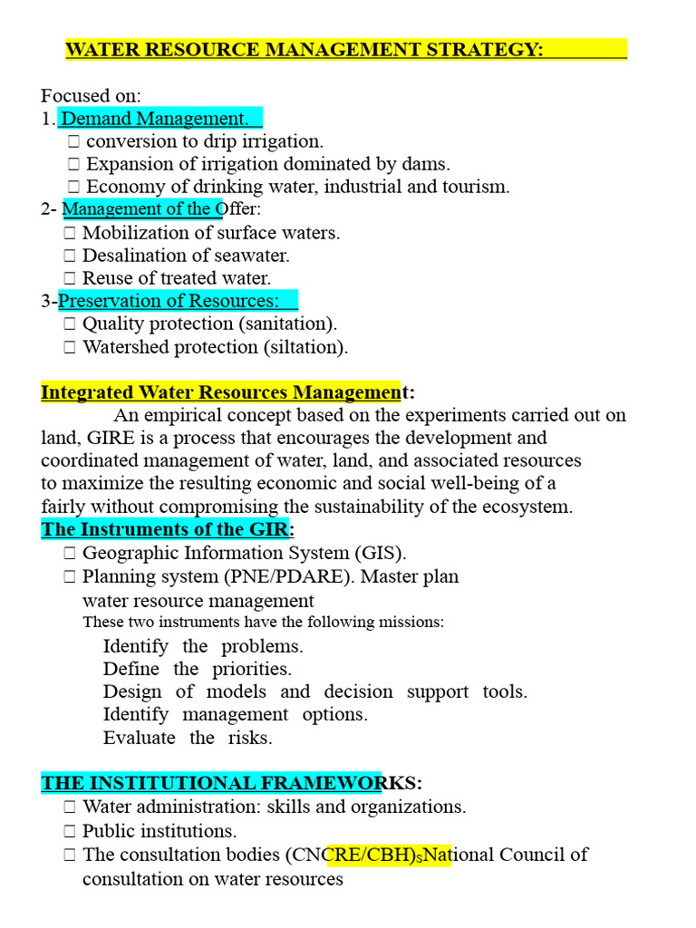 Water Resource Management Strategy Guide | PDF