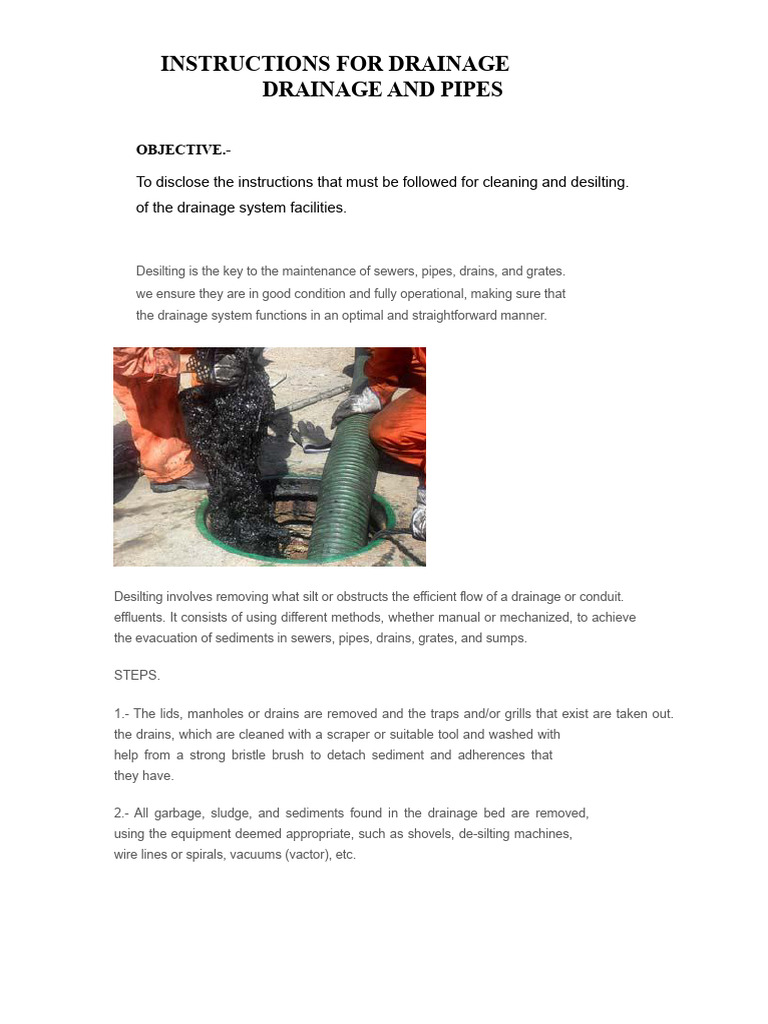 Easy Instructions For Drain and Pipe Unblocking | PDF | Sanitary Sewer ...