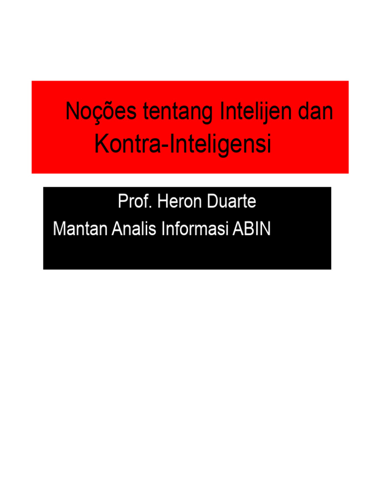 Intelijen dan Kontra-Intelijen Global | PDF